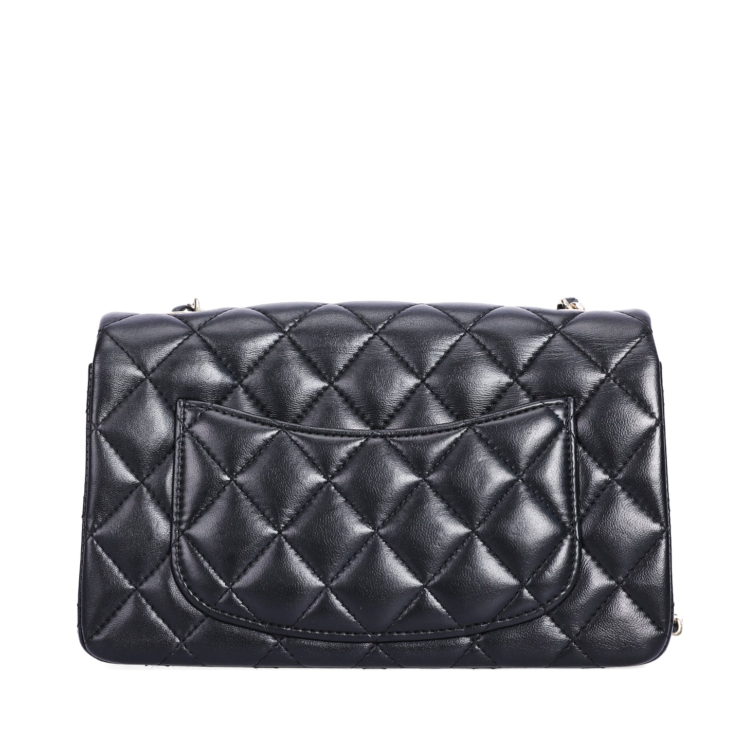 Pre-Owned Chanel Quilted Classic Black Lambskin Shoulder Bag 47569707