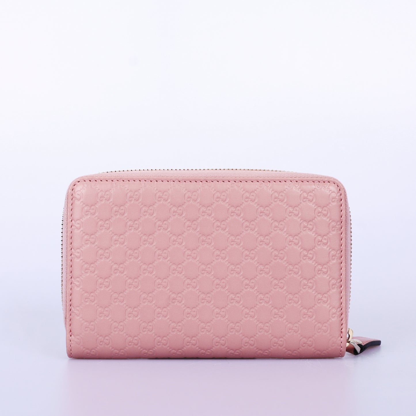 Pre-Owned Gucci Guccissima Pink Calfskin Zip Around Long Wallet 47791629