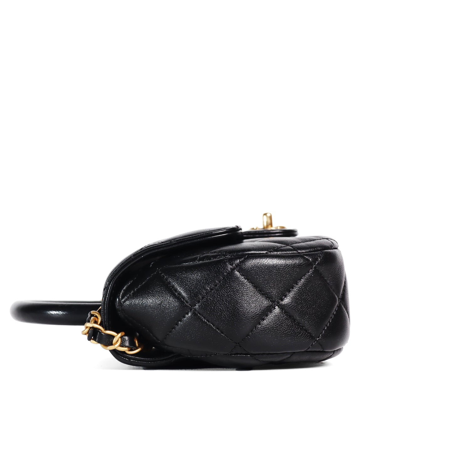 Pre-Owned Chanel 24C Black Lambskin Shoulder Bag 48126098 L