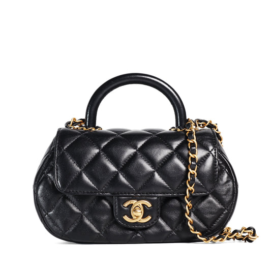 Pre-Owned Chanel 24C Black Lambskin Shoulder Bag 48126098 L