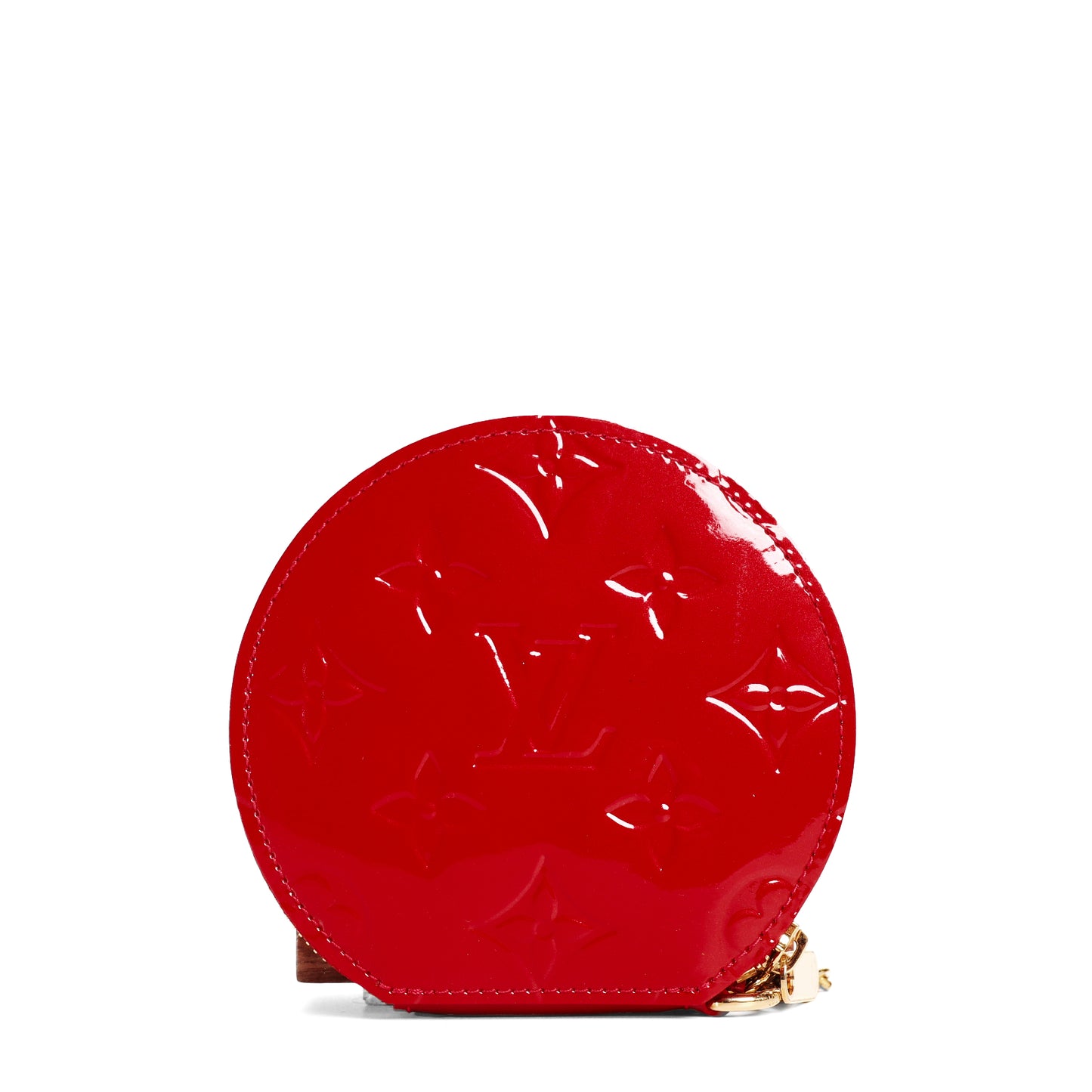 Pre-Owned Louis Vuitton Round Red Patent Leather Coin Purse 48552911