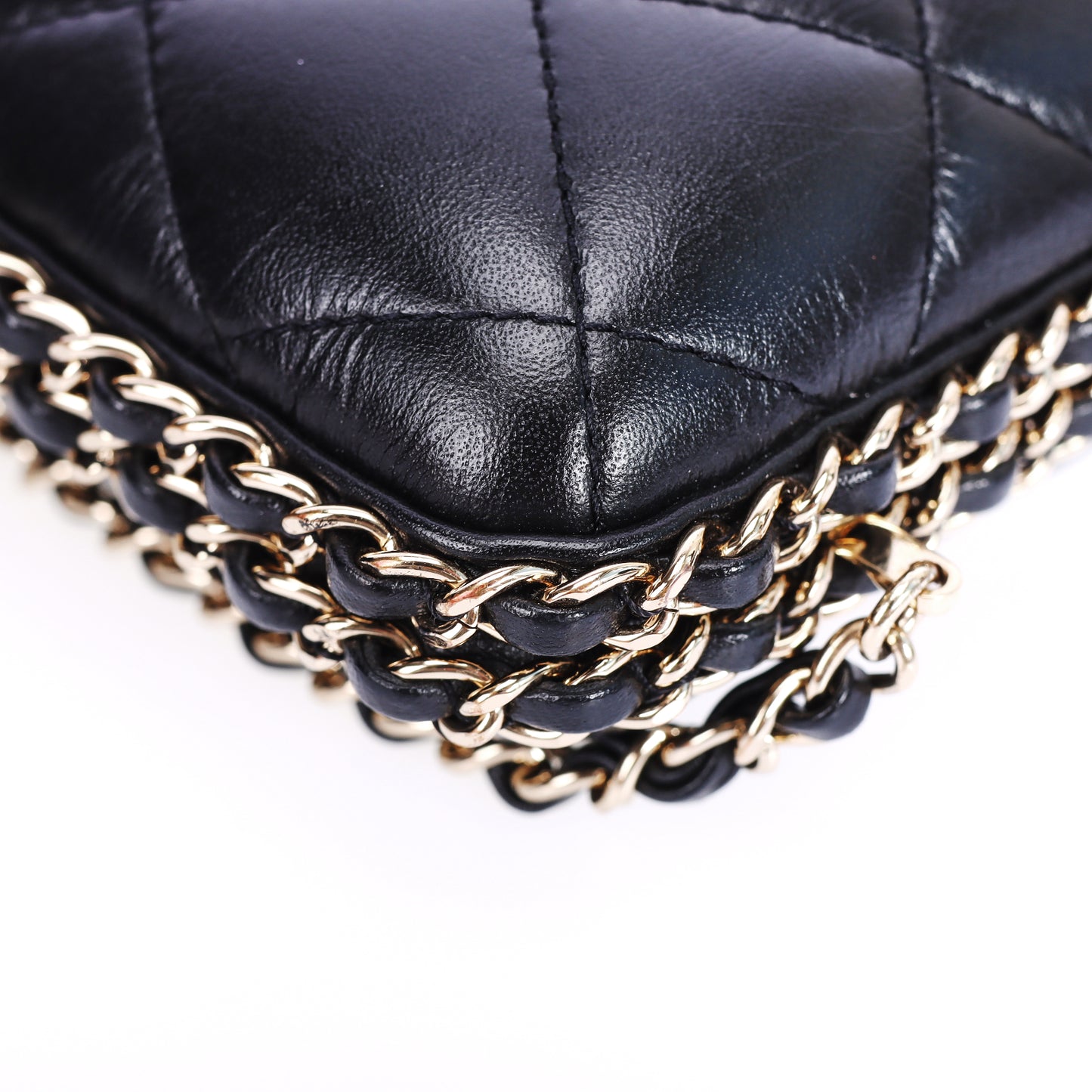 Pre-Owned Chanel Black Quilted Lambskin Evening Clutch Shoulder Bag 50505901