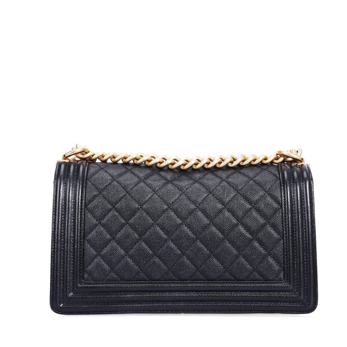 Pre-Owned Chanel Le Boy Medium Black Quilted Calfskin Crossbody Bag 51436585