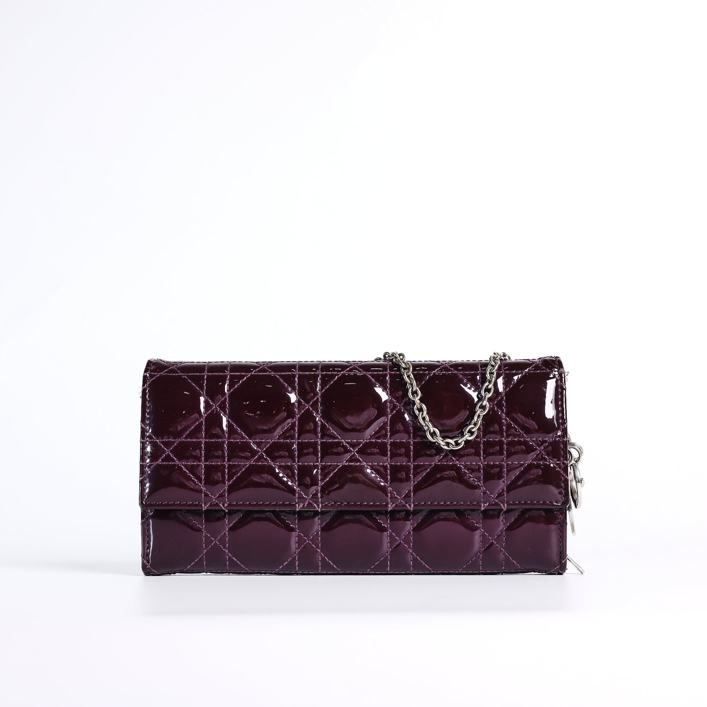 Pre-owned DIOR Purple Cannage Wristlet 51860758
