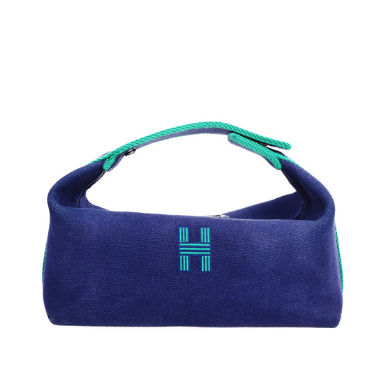 Pre-Owned Hermès Bride-a-Brac Blue Canvas Top Handle Bag 52400618L
