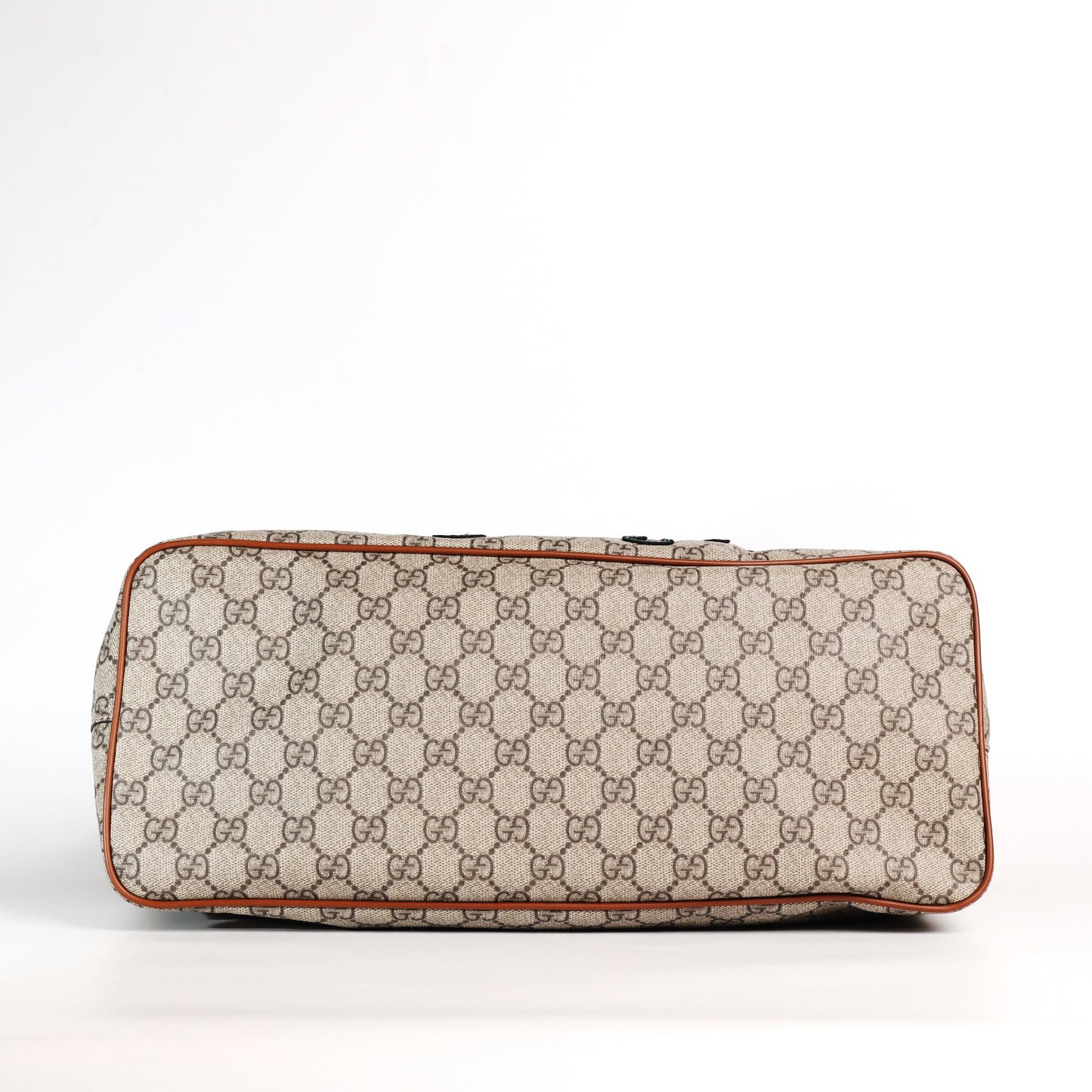 Pre-Owned Gucci GG Supreme Embroidered Beige Coated Canvas Shoulder Bag 52717578 C