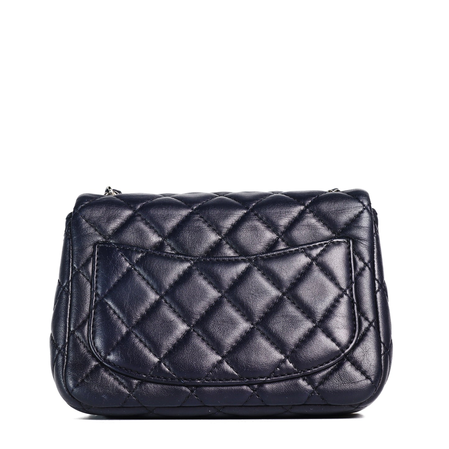 Pre-Owned Chanel Classic Flap Mini Size Navy Blue Lambskin Shoulder Bag 53128327