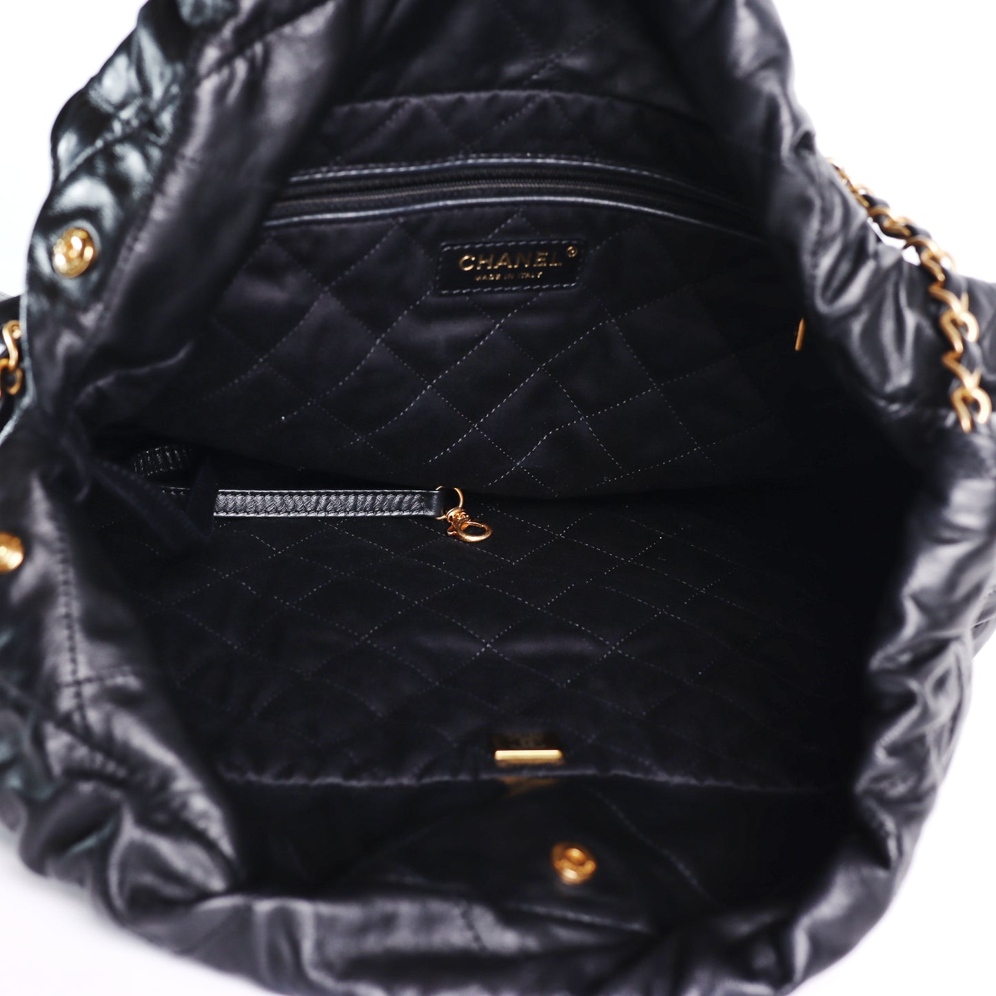 Pre-Owned Chanel Black Lambskin Leather Coco Cabas Shoulder Bag 53148198