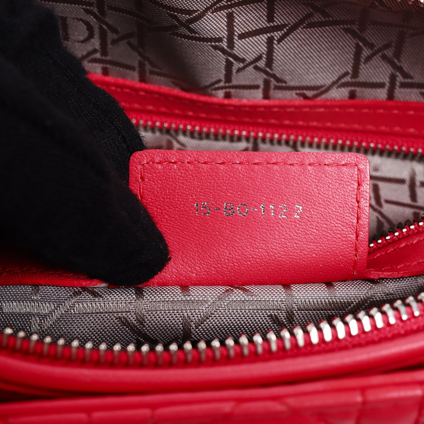 Pre-Owned Dior Lady Dior Large Size Red Calfskin Shoulder Bag 54335367