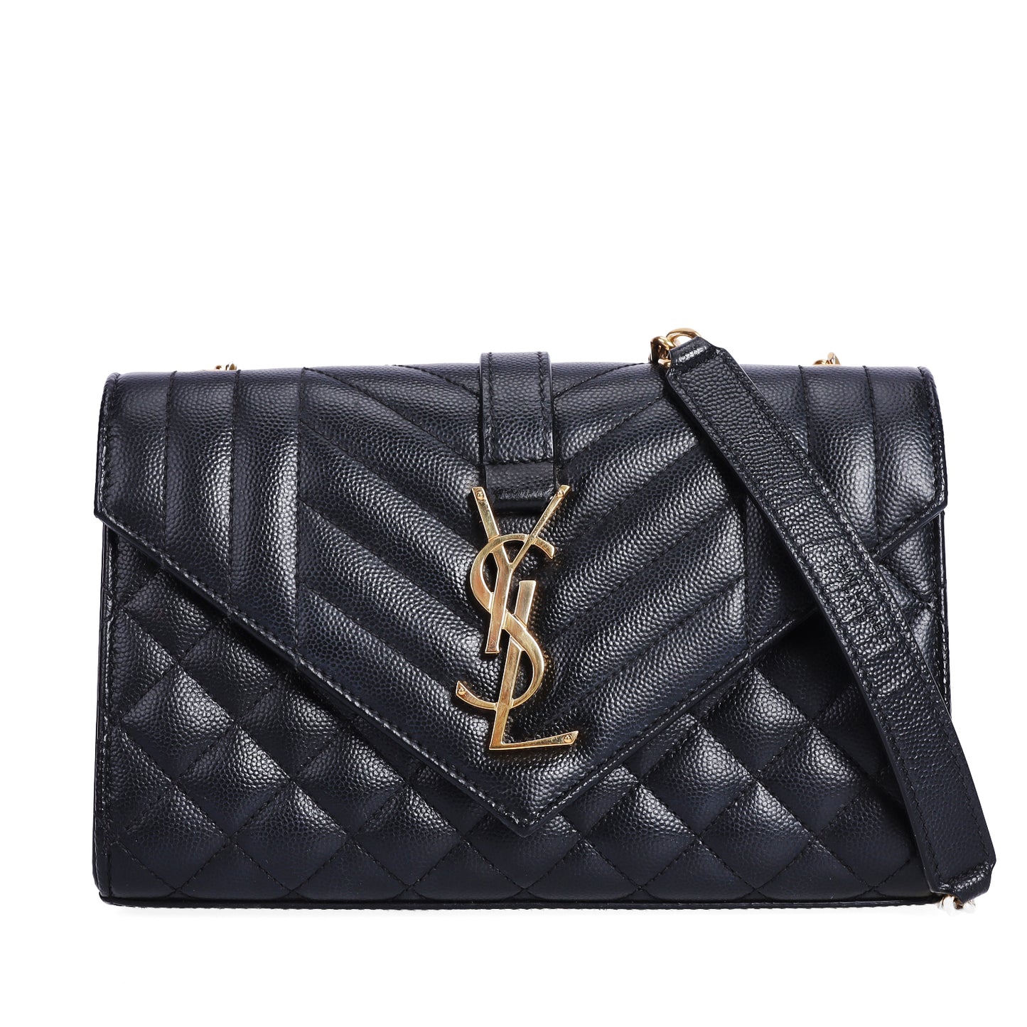 Pre-Owned Saint Laurent Monogram Black Quilted Calfskin Shoulder Bag 54865976