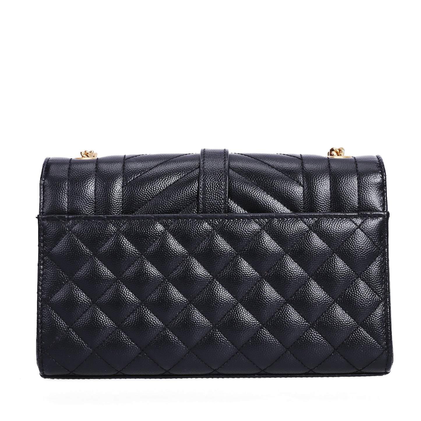 Pre-Owned Saint Laurent Monogram Black Quilted Calfskin Shoulder Bag 54865976