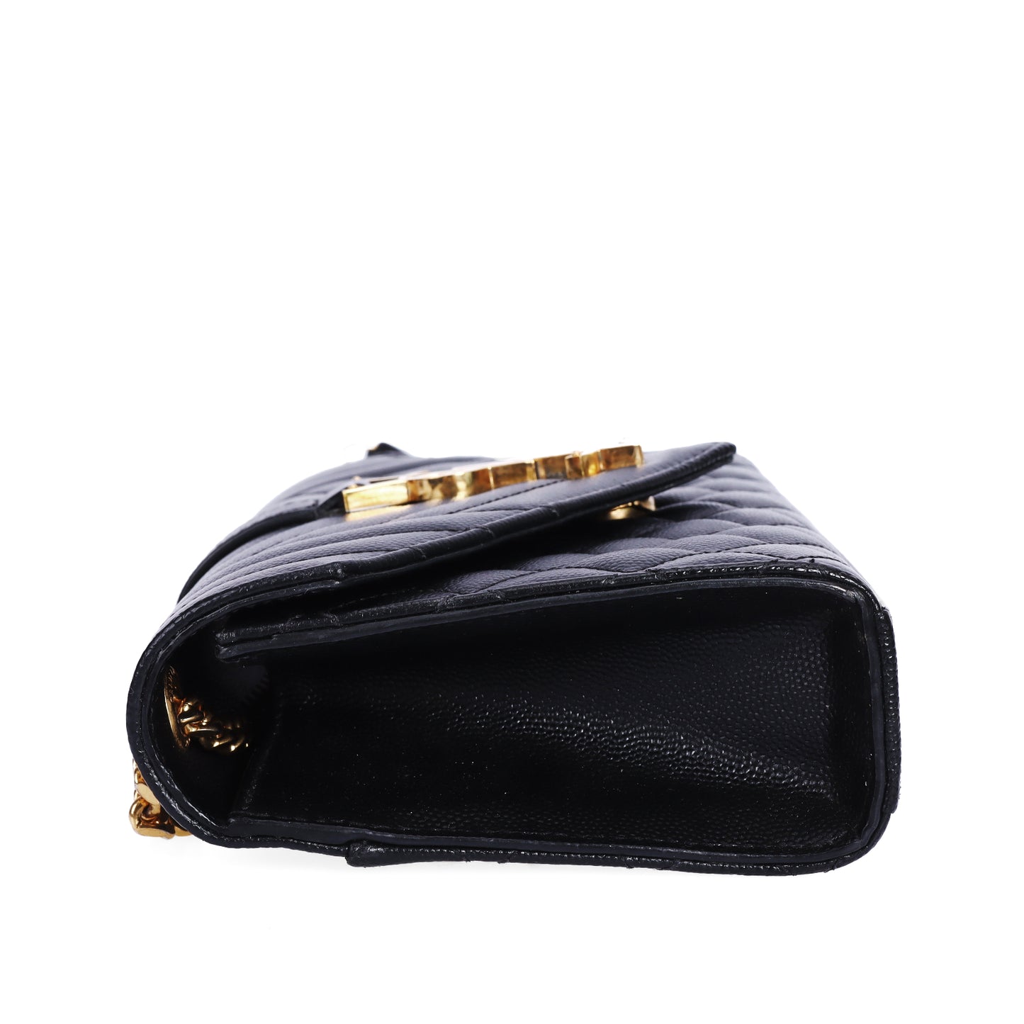 Pre-Owned Saint Laurent Monogram Black Quilted Calfskin Shoulder Bag 54865976