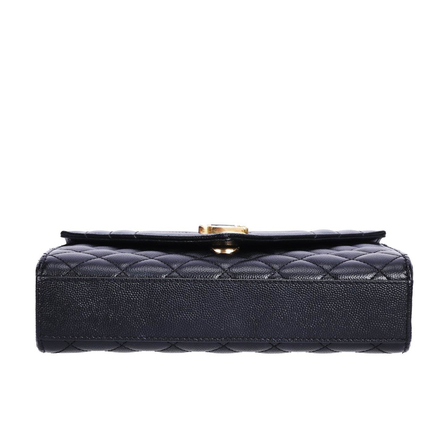 Pre-Owned Saint Laurent Monogram Black Quilted Calfskin Shoulder Bag 54865976