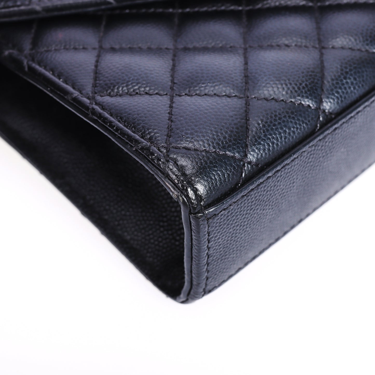 Pre-Owned Saint Laurent Monogram Black Quilted Calfskin Shoulder Bag 54865976