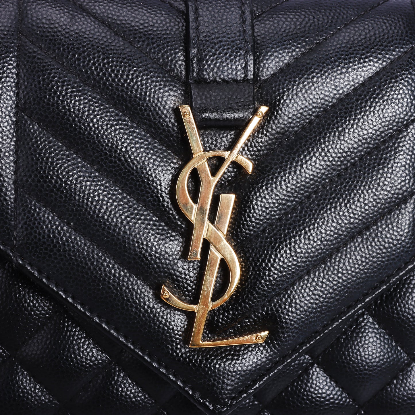 Pre-Owned Saint Laurent Monogram Black Quilted Calfskin Shoulder Bag 54865976