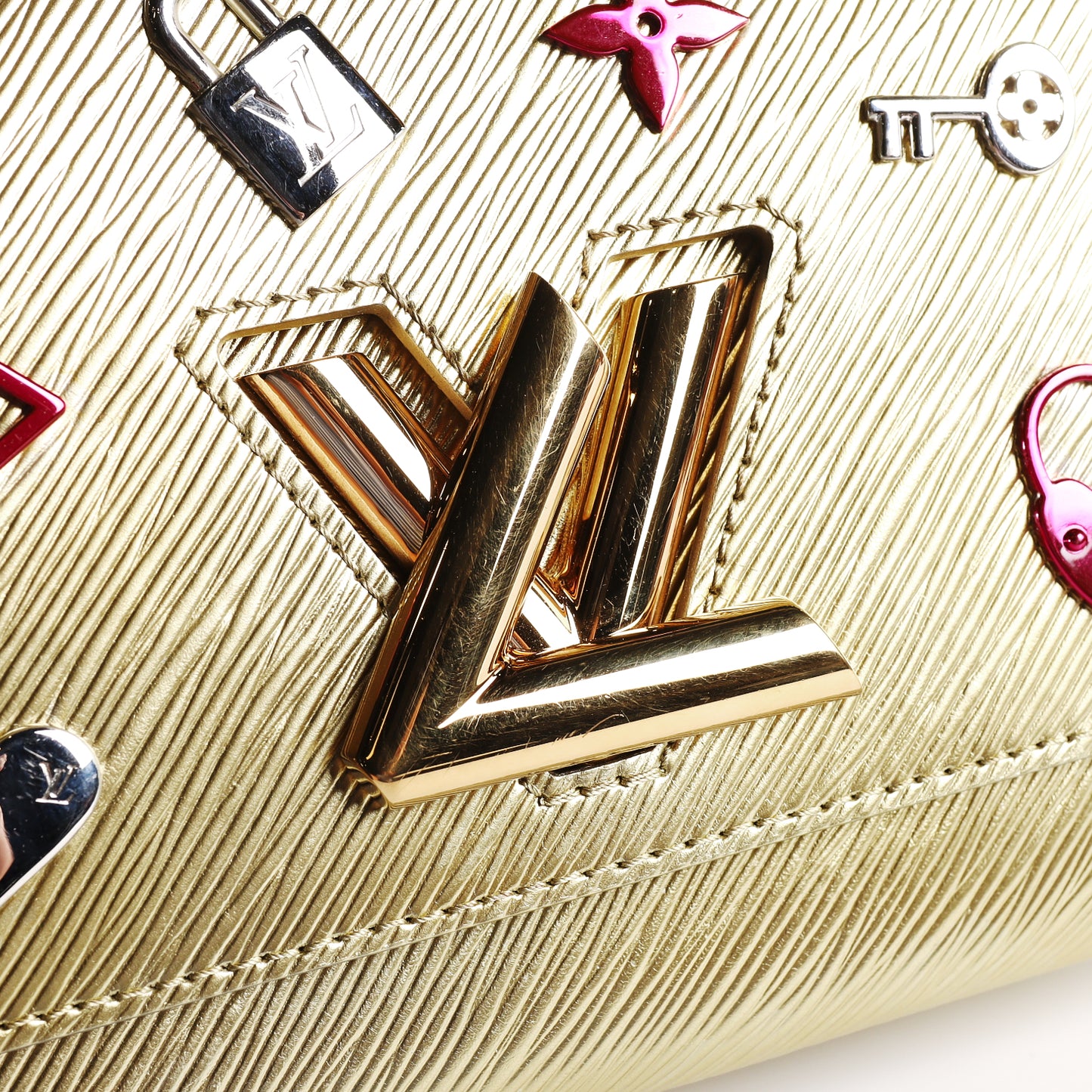 Pre-Owned Louis Vuitton Twist Love Lock Epi Leather Yellow Calfskin Wallet on Chain 55374763