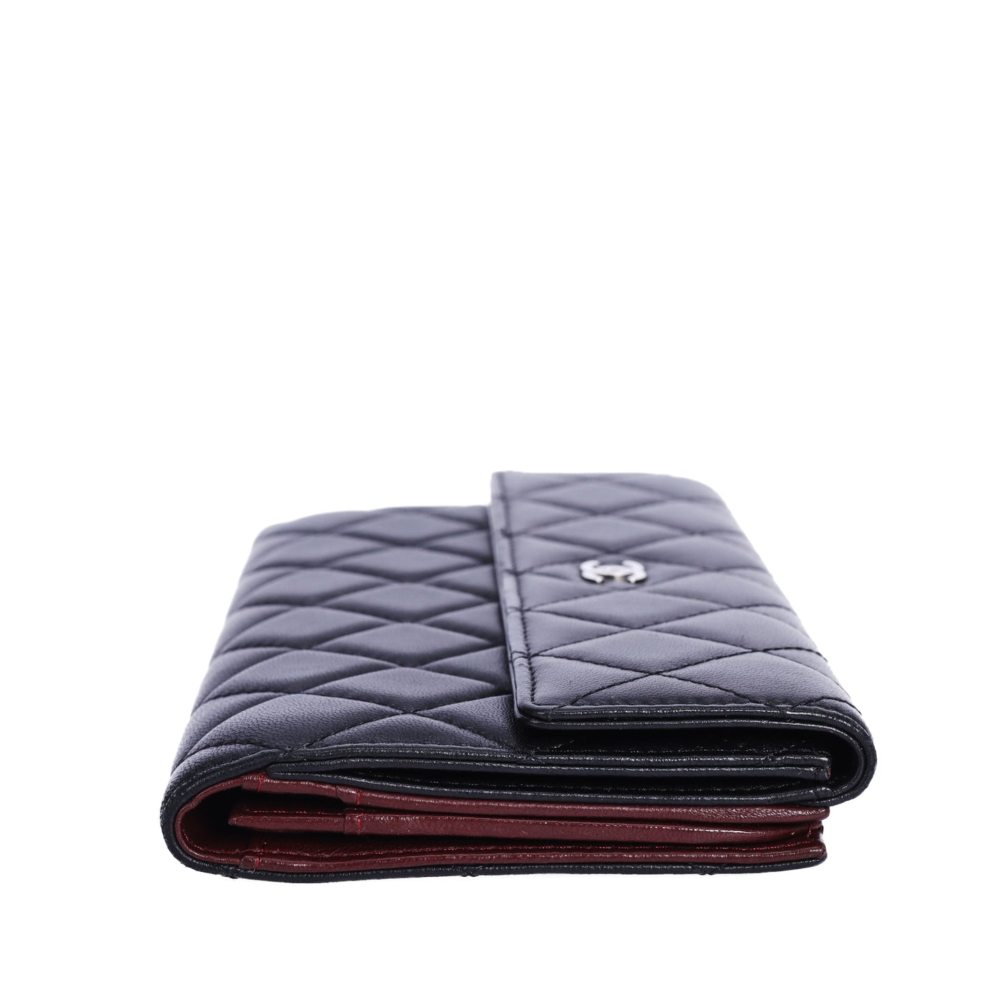 Pre-Owned Chanel Classic Black Lambskin Leather Long Wallet 55598247