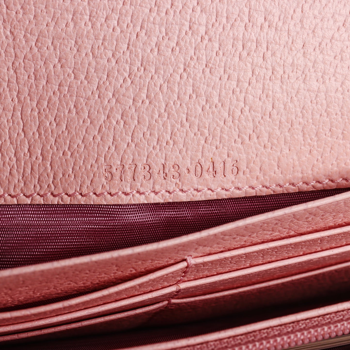 Pre-Owned Gucci Floral  Pink Calfskin Wallet On Chain 56291141