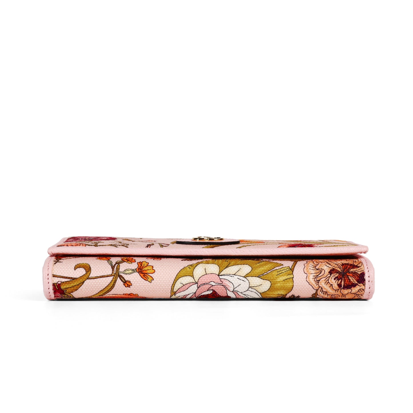 Pre-Owned Gucci Floral  Pink Calfskin Wallet On Chain 56291141