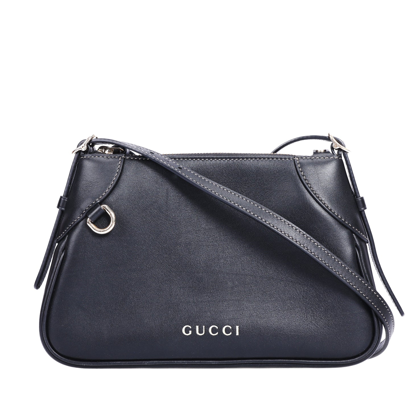 Pre-Owned Gucci  Black Calfskin Crossbody Bag 56943083