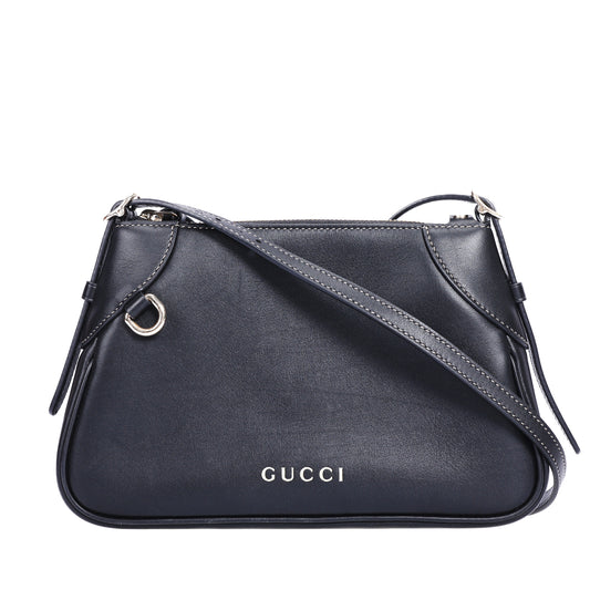Pre-Owned Gucci  Black Calfskin Crossbody Bag 56943083