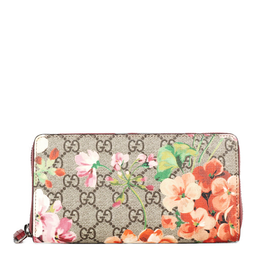 Pre-Owned Gucci GG Blooms Multicolour Coated Canvas Zip-Around Wallet 57217809