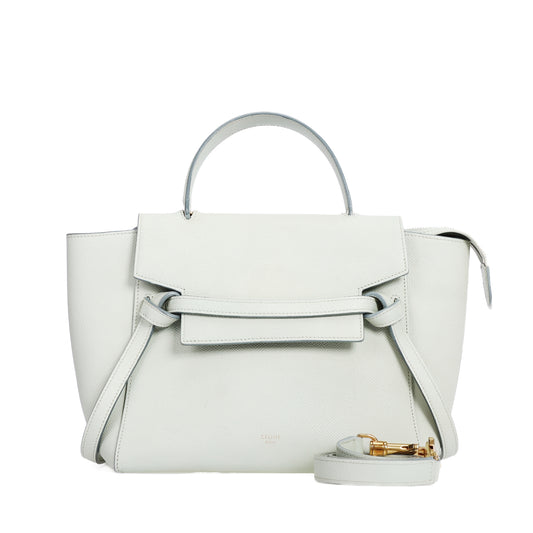 Pre-Owned Celine Light Green Grained Calfskin Shoulder Bag 57871147