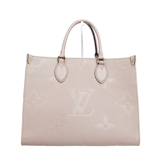 Pre-Owned Louis Vuitton Onthego MM Taupe Calfskin Shoulder Bag 57896753