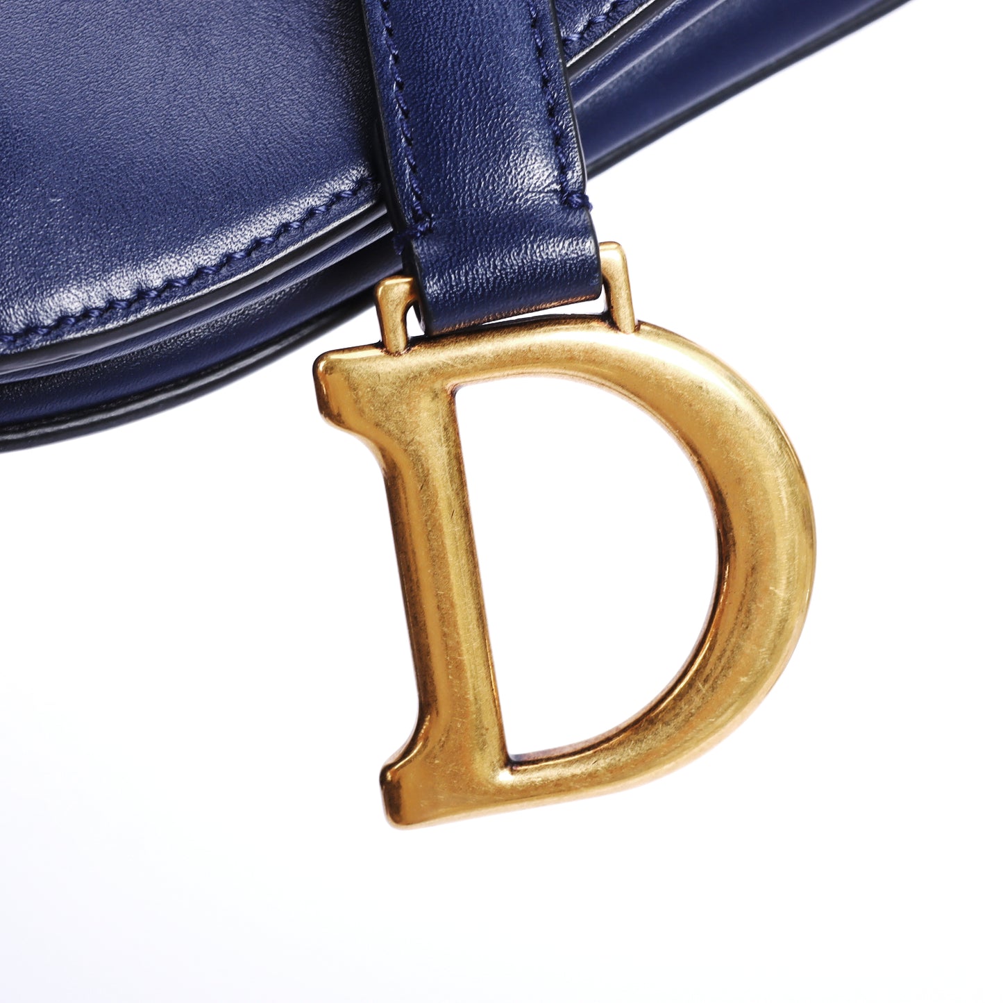 Pre-Owned Dior Saddle Blue Calfskin Crossbody Bag 58264446