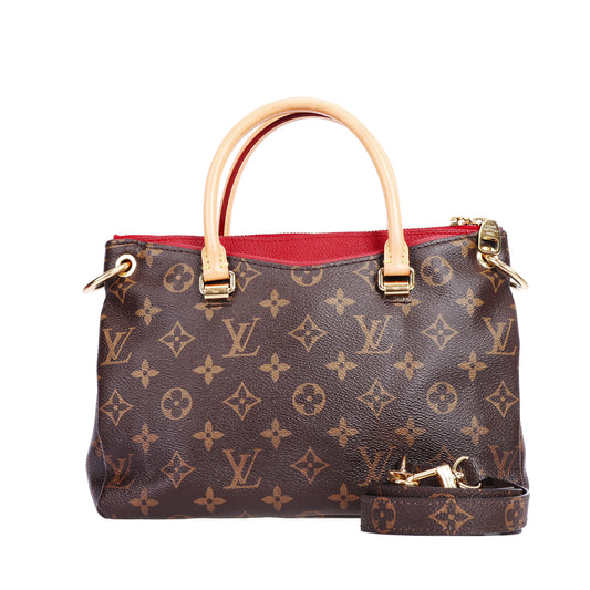 Pre-Owned Louis Vuitton Pallas Small Size Monogram Brown Coated Canvas Shoulder Bag 58329595