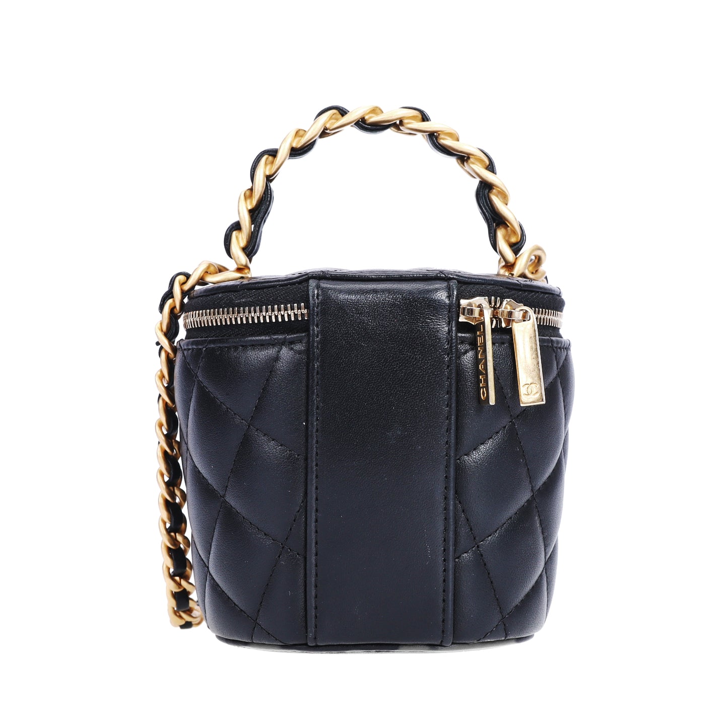 Pre-Owned Chanel Afternoon Tea Bucket Black Lambskin Shoulder Bag 58479789 L