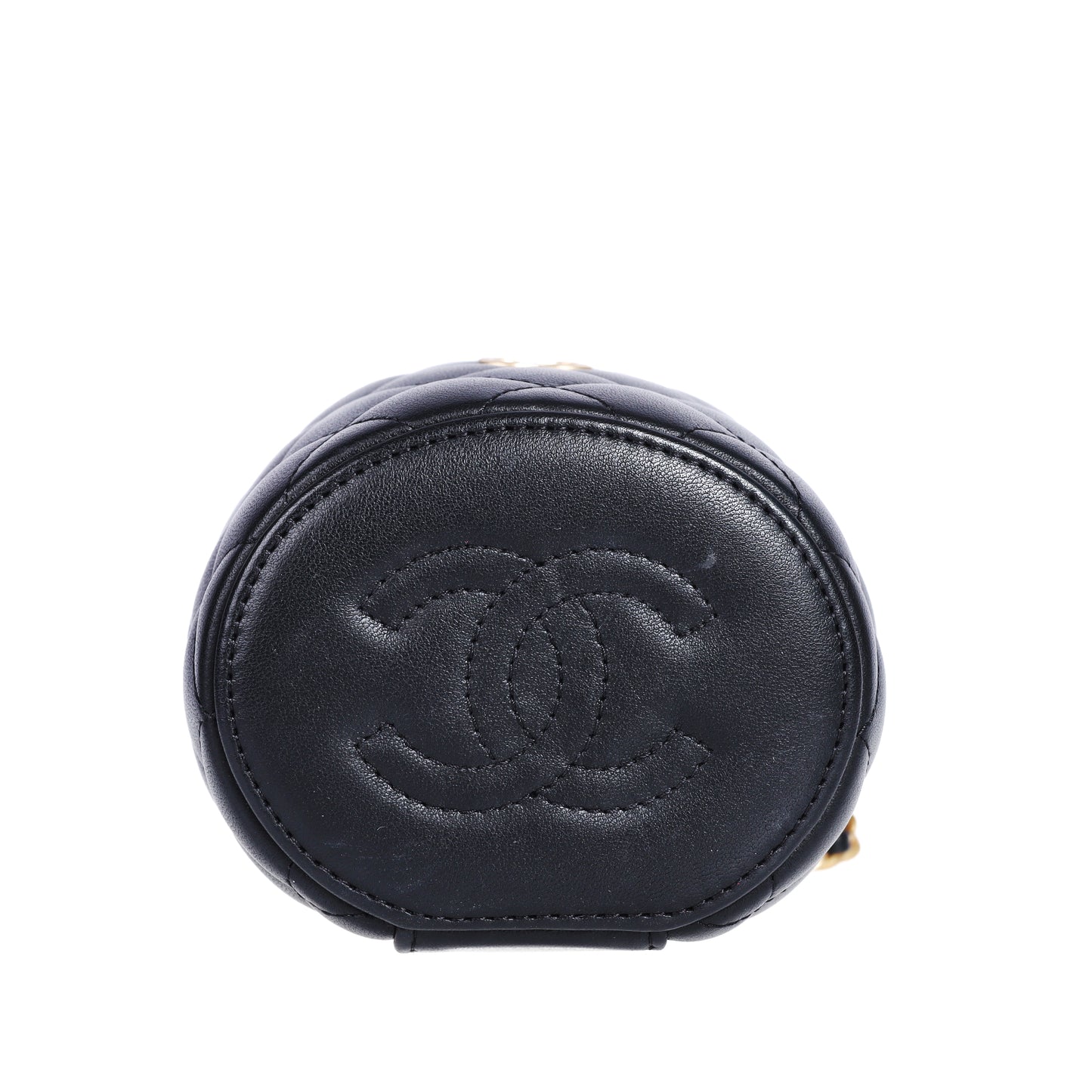 Pre-Owned Chanel Afternoon Tea Bucket Black Lambskin Shoulder Bag 58479789 L