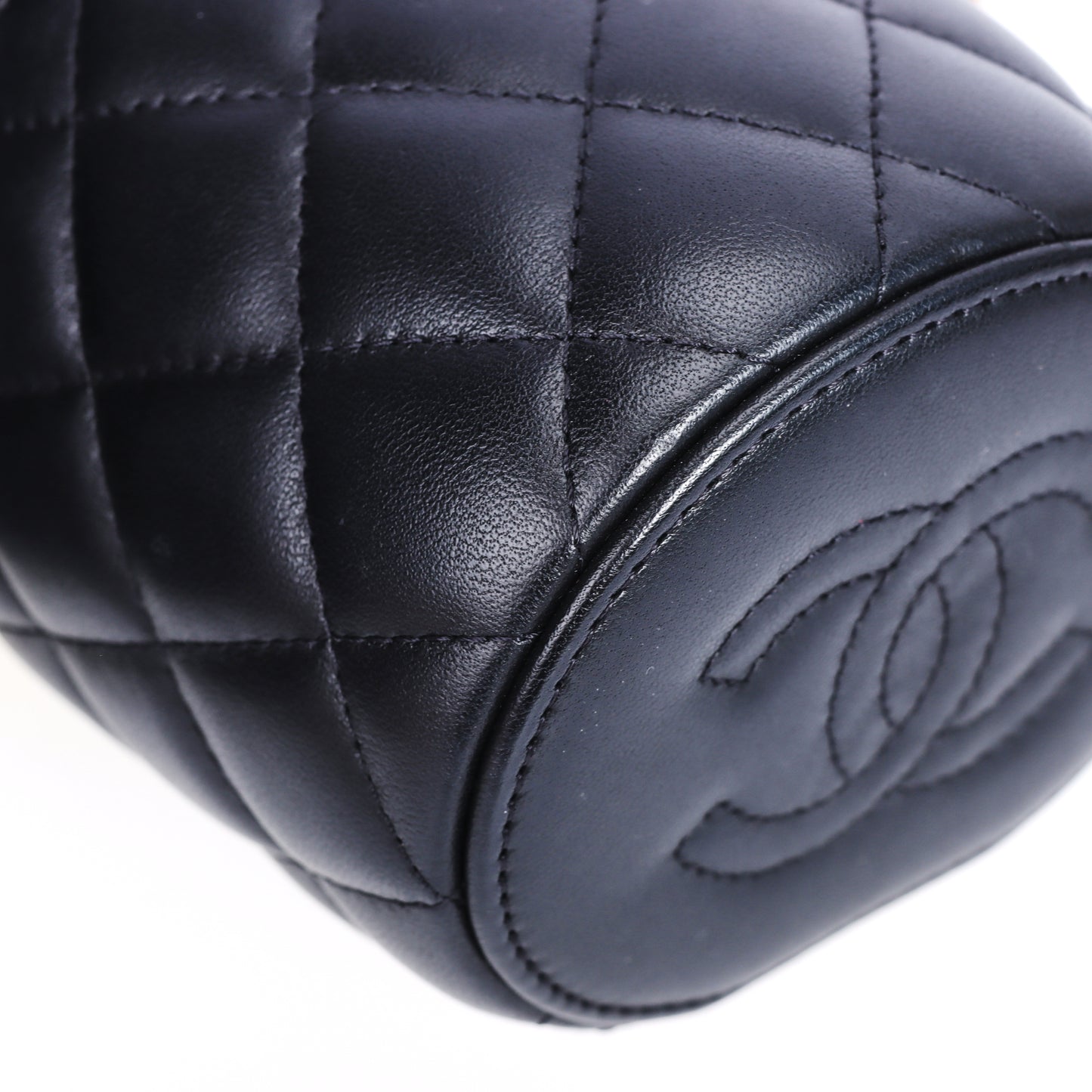 Pre-Owned Chanel Afternoon Tea Bucket Black Lambskin Shoulder Bag 58479789 L