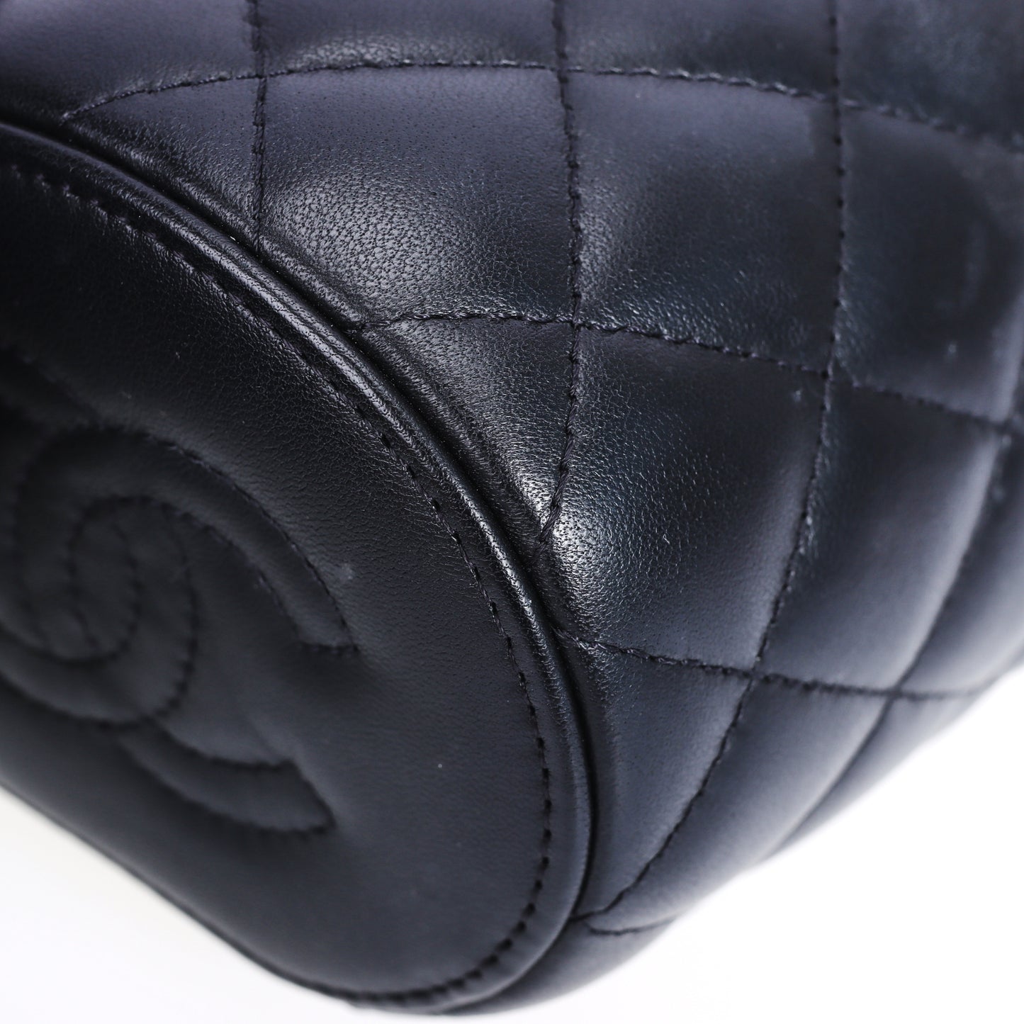 Pre-Owned Chanel Afternoon Tea Bucket Black Lambskin Shoulder Bag 58479789 L