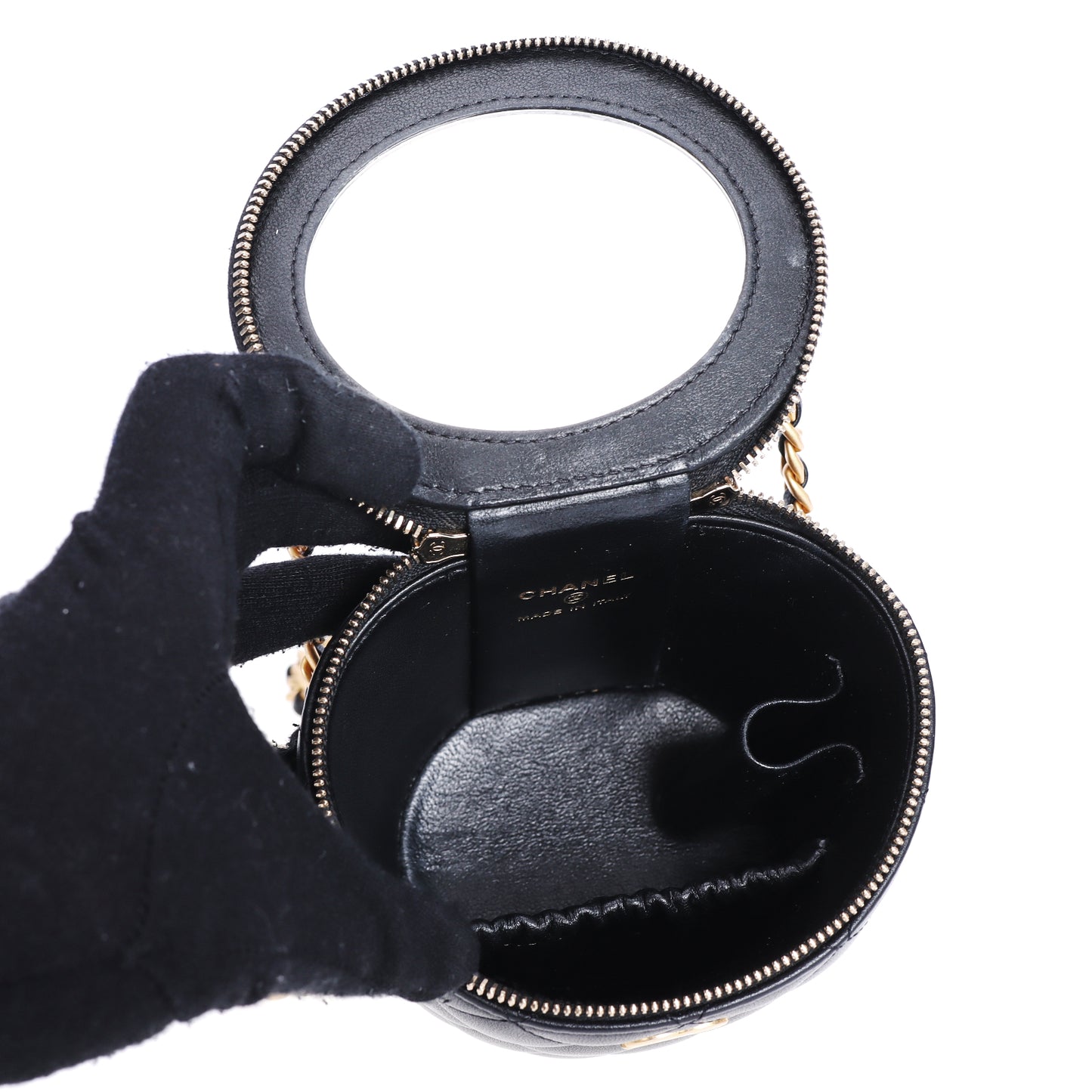 Pre-Owned Chanel Afternoon Tea Bucket Black Lambskin Shoulder Bag 58479789 L