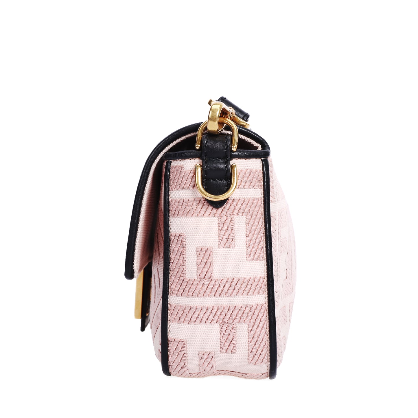 Pre-Owned Fendi Pink Zucca Embroidered Canvas Baguette Crossbody Bag 58936171