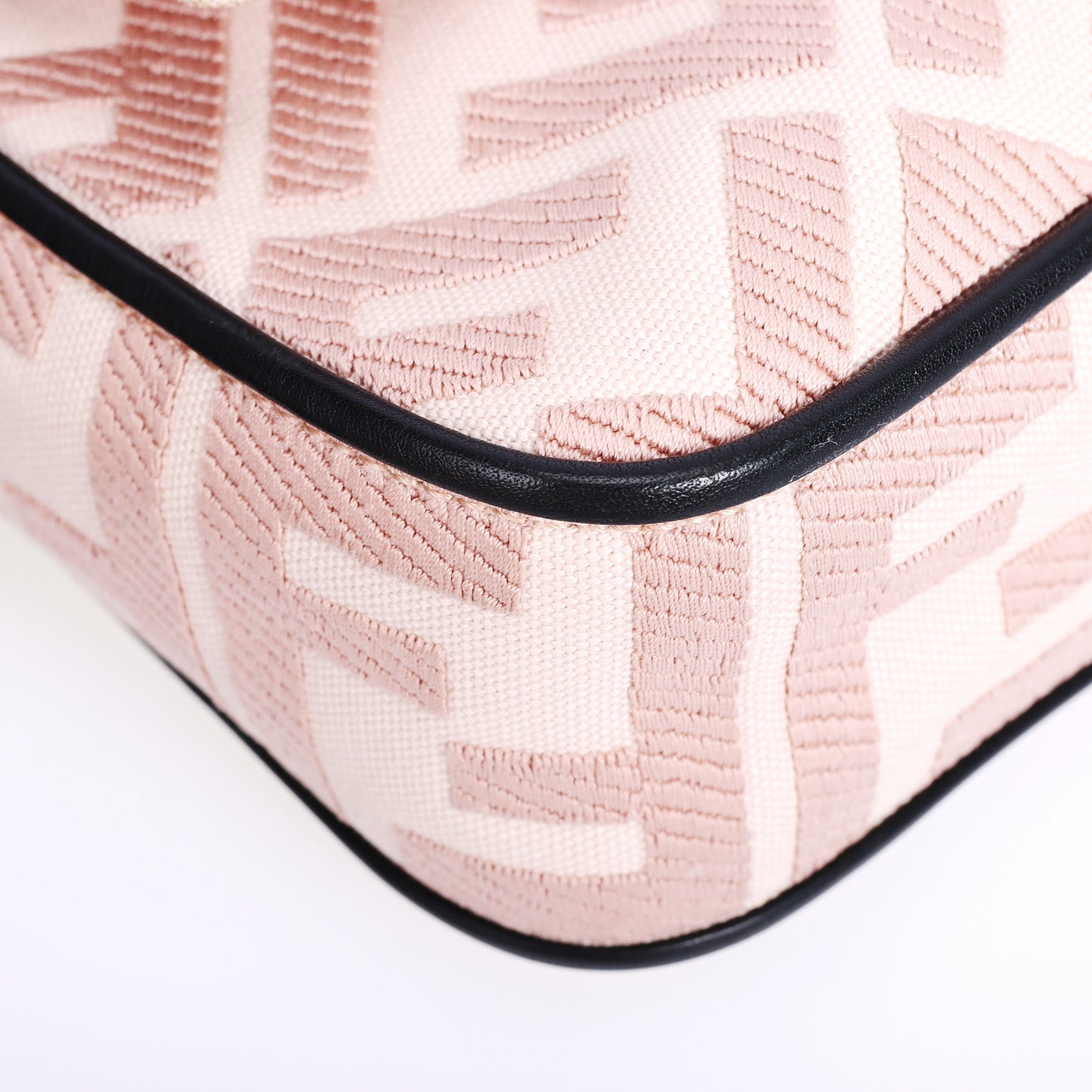 Pre-Owned Fendi Pink Zucca Embroidered Canvas Baguette Crossbody Bag 58936171