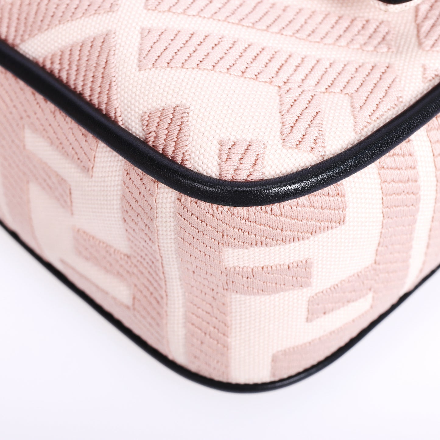 Pre-Owned Fendi Pink Zucca Embroidered Canvas Baguette Crossbody Bag 58936171