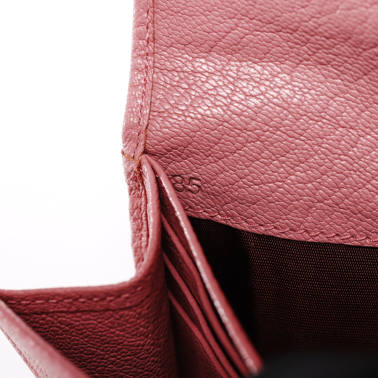 Pre-Owned Miu Miu Pink Grained Calfskin Long Wallet 59736587