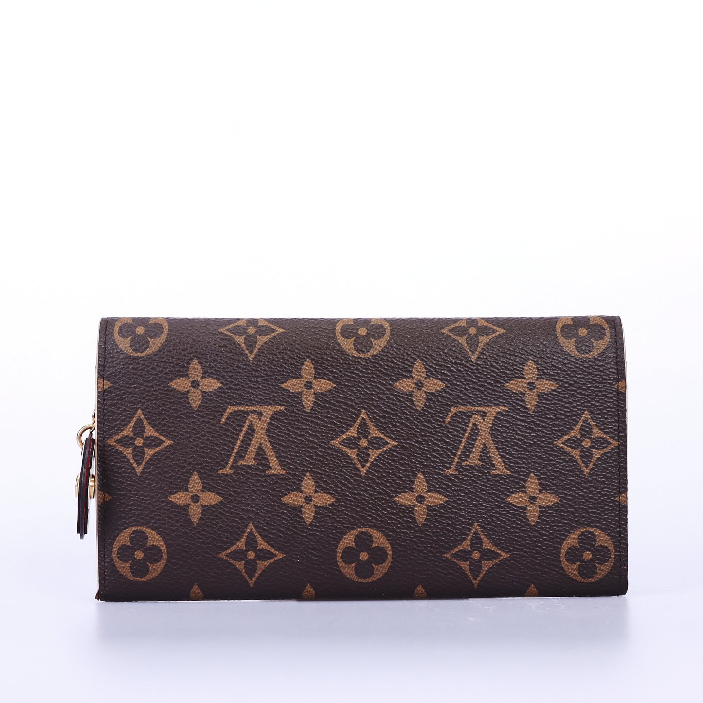 Pre-Owned Louis Vuitton Emilie Monogram Brown Coated Canvas Flower Button Long Wallet 60079735