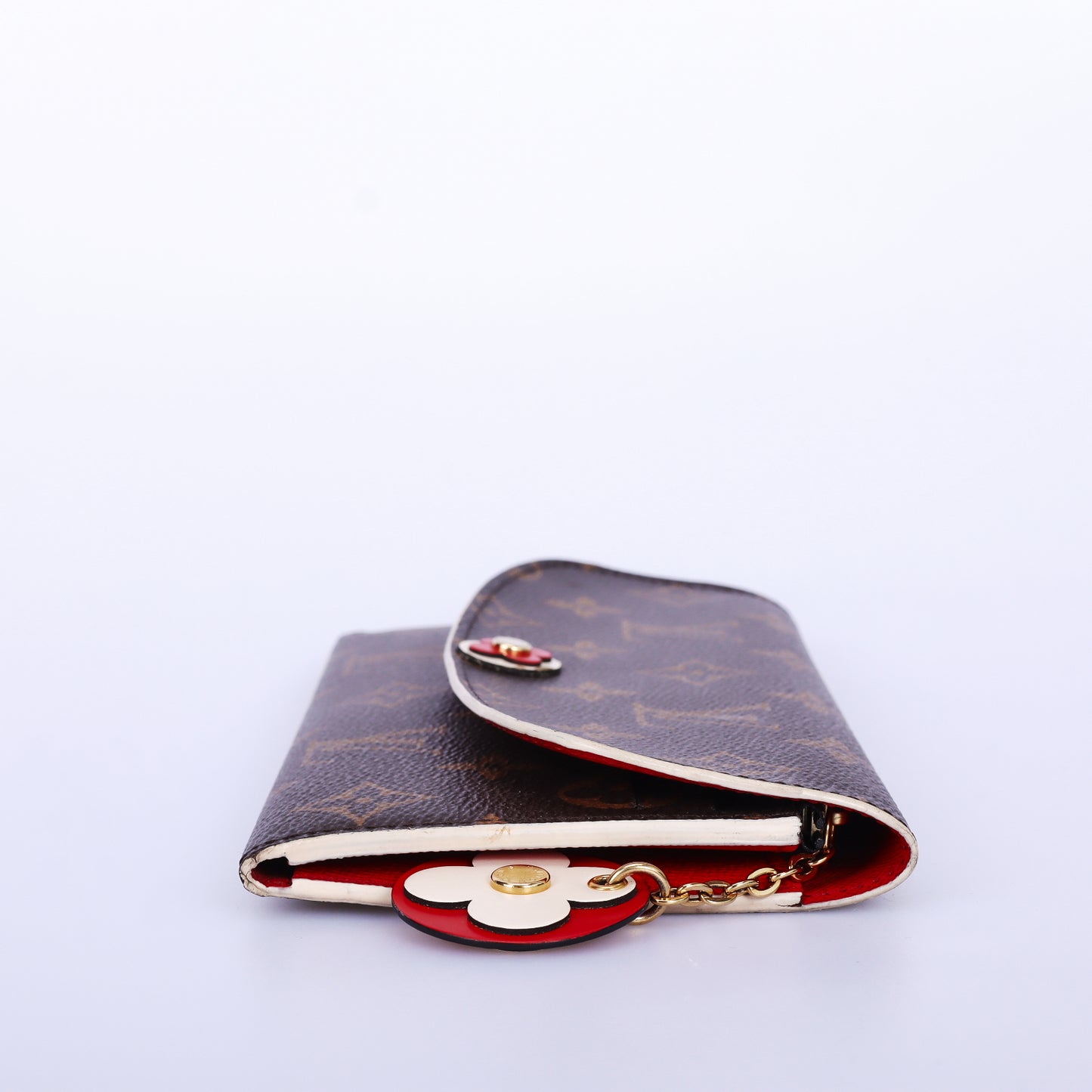 Pre-Owned Louis Vuitton Emilie Monogram Brown Coated Canvas Flower Button Long Wallet 60079735
