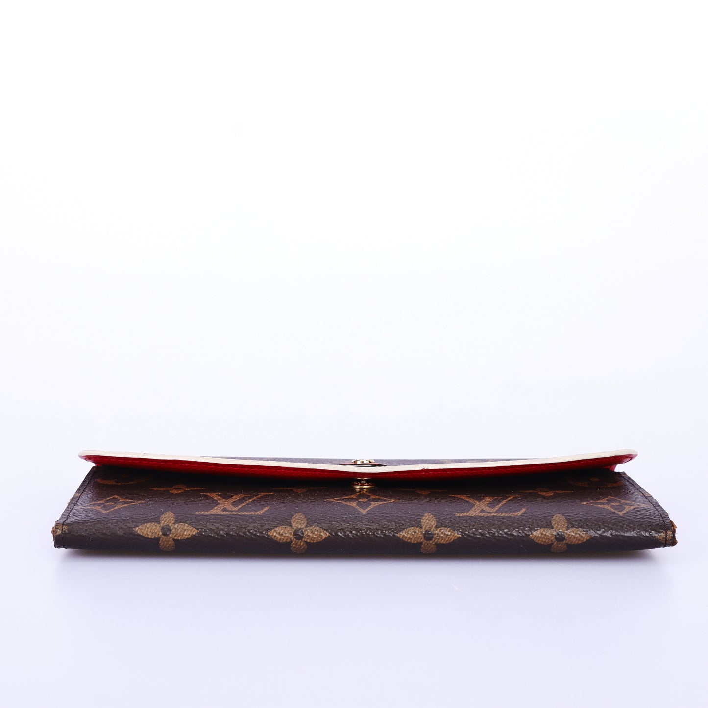 Pre-Owned Louis Vuitton Emilie Monogram Brown Coated Canvas Flower Button Long Wallet 60079735