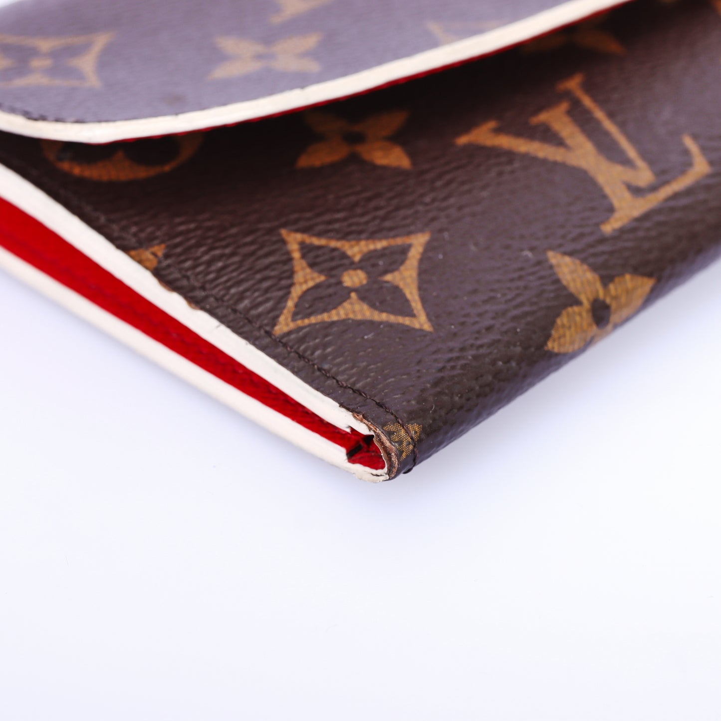 Pre-Owned Louis Vuitton Emilie Monogram Brown Coated Canvas Flower Button Long Wallet 60079735