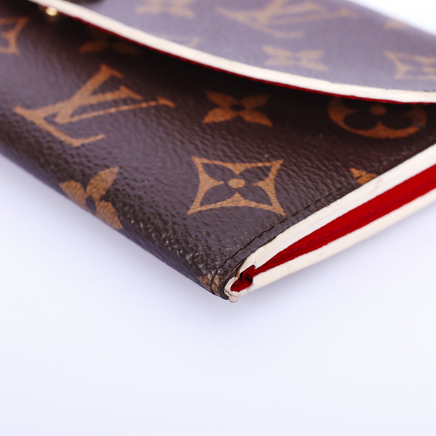 Pre-Owned Louis Vuitton Emilie Monogram Brown Coated Canvas Flower Button Long Wallet 60079735