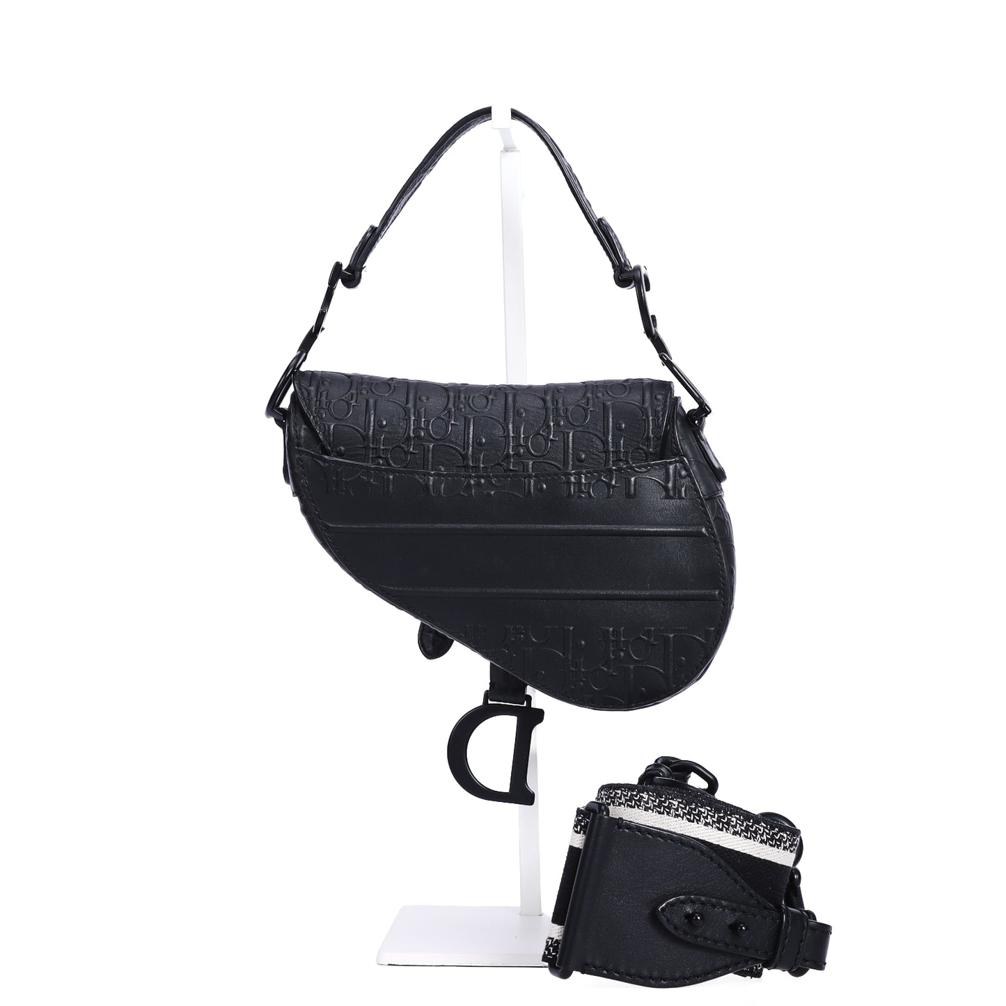 Pre-Owned Dior Saddle Black Calfskin Leather Shoulder Bag 60133325