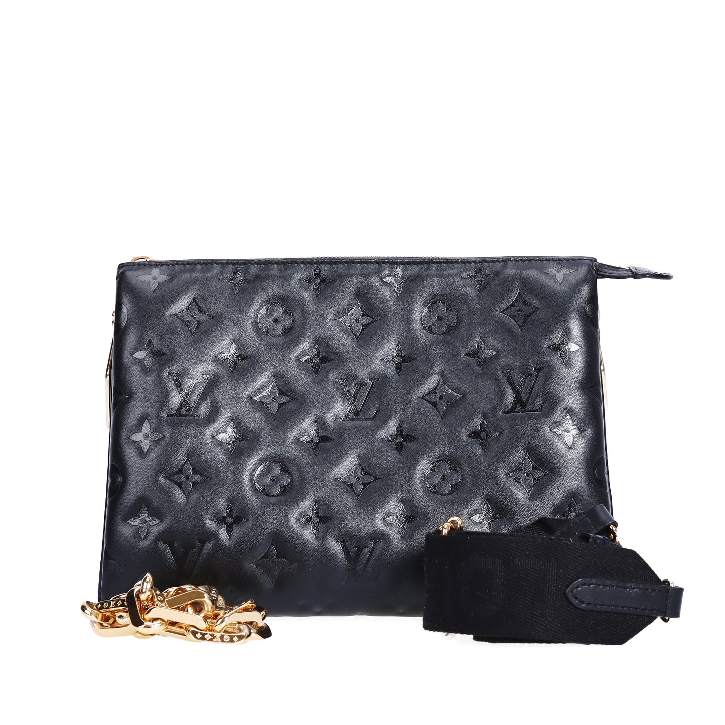 Pre-Owned Louis Vuitton Coussin Black Monogram Embossed Calfskin Shoulder Bag 61286242