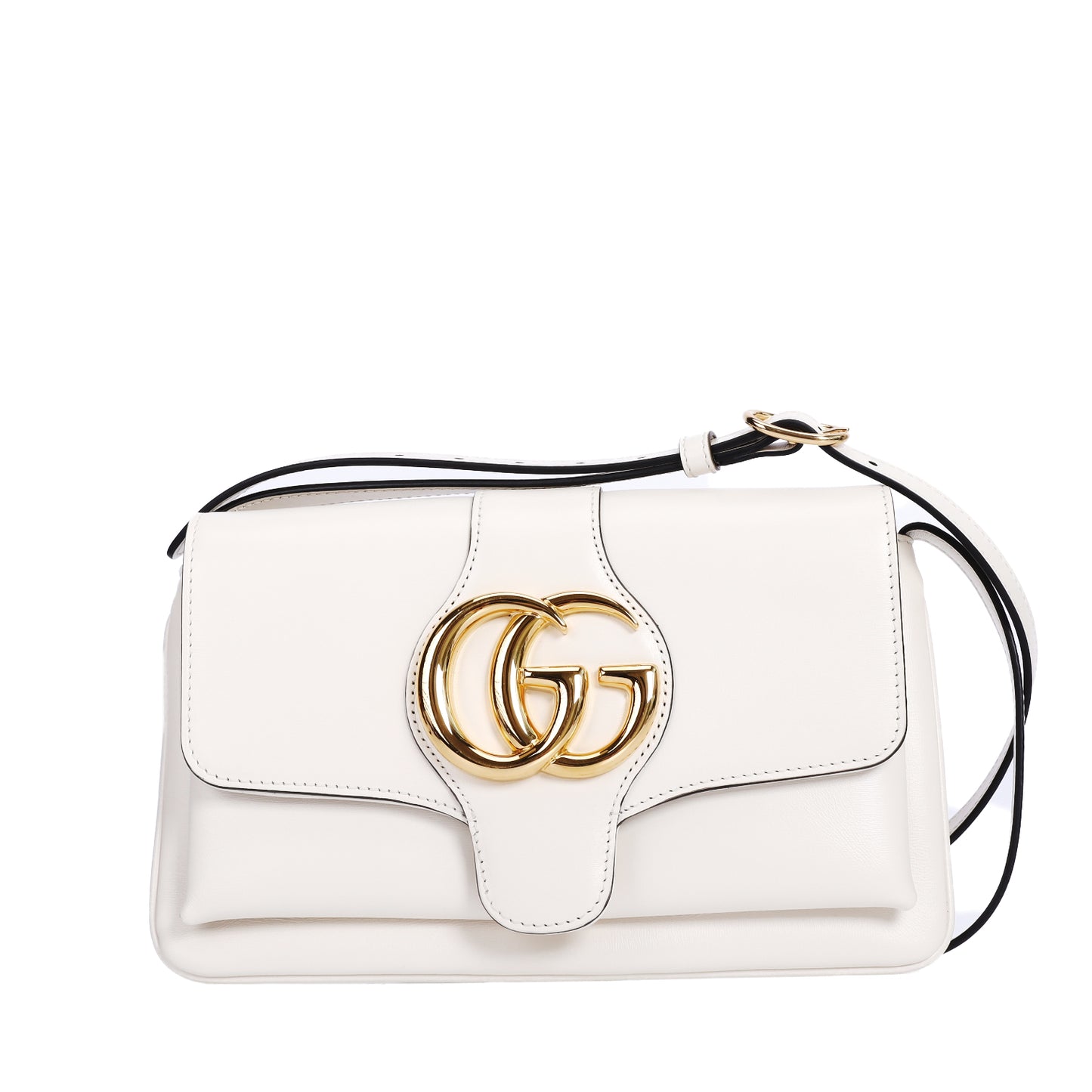 Pre-Owned Gucci Arli White Calfskin Shoulder Bag B61414416