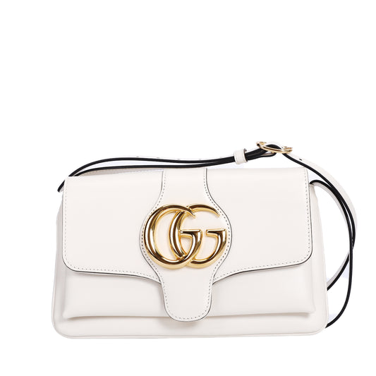 Pre-Owned Gucci Arli White Calfskin Shoulder Bag B61414416
