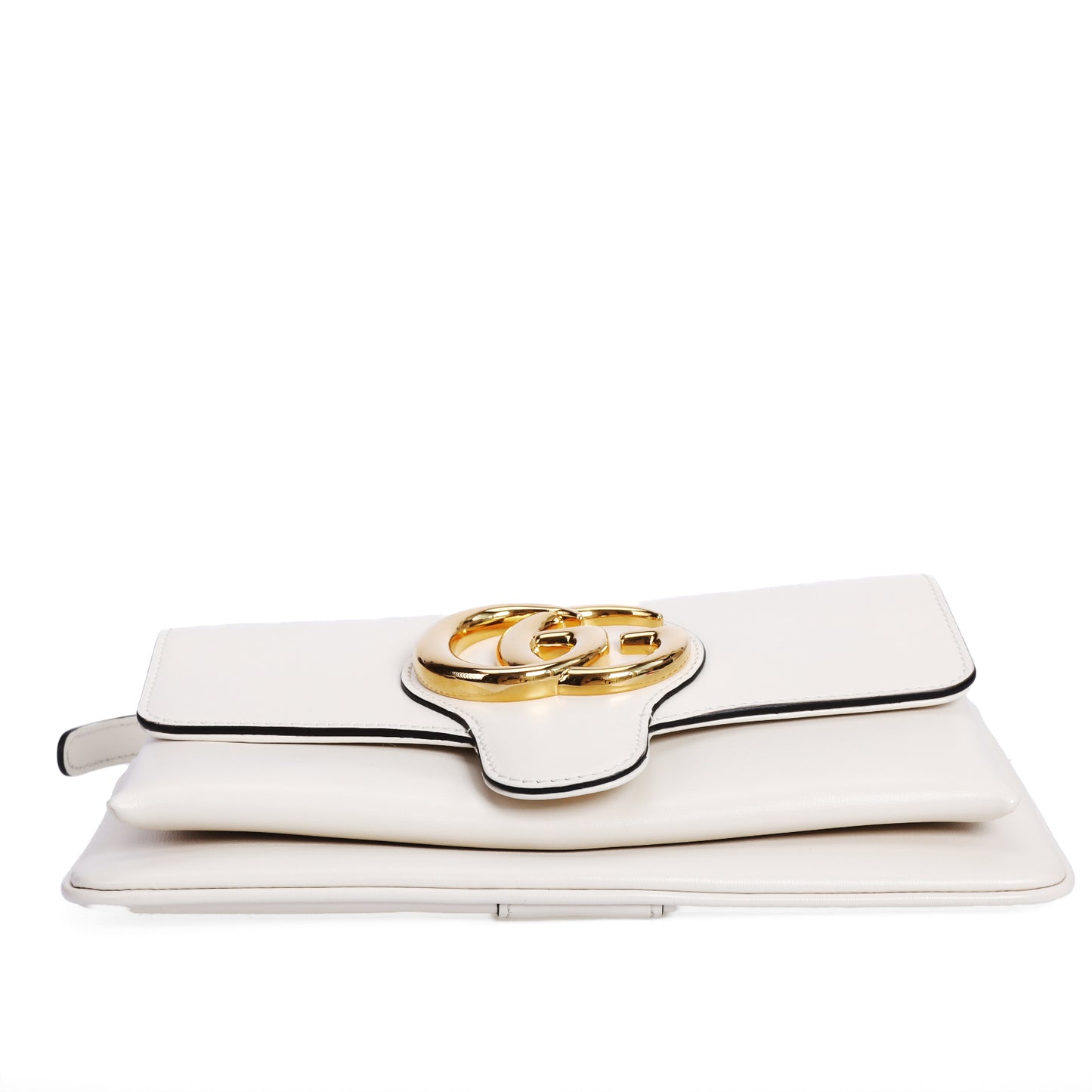 Pre-Owned Gucci Arli White Calfskin Shoulder Bag B61414416