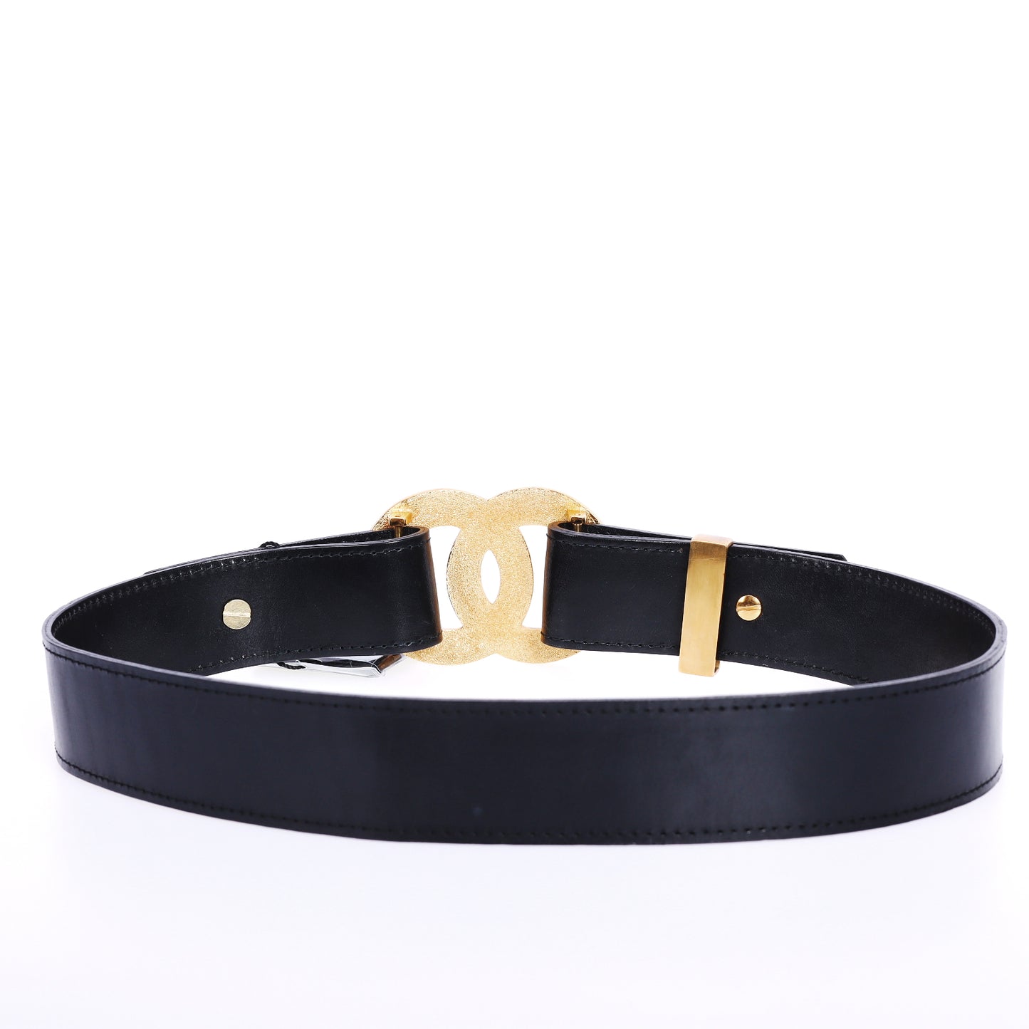 Pre-Owned Chanel Black Calfskin Leather Belt 61628937